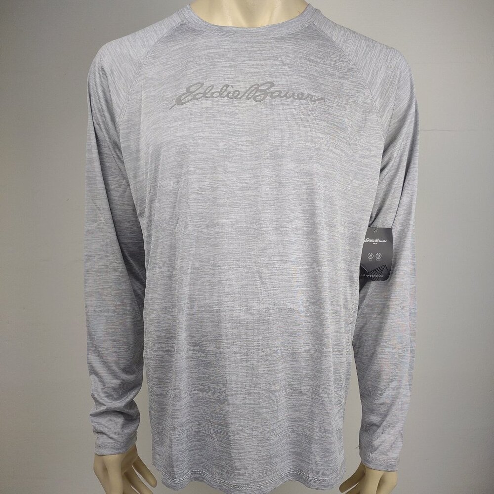 NWT Eddie Bauer Swim gray heathered long sleeve performance shirt mens XL